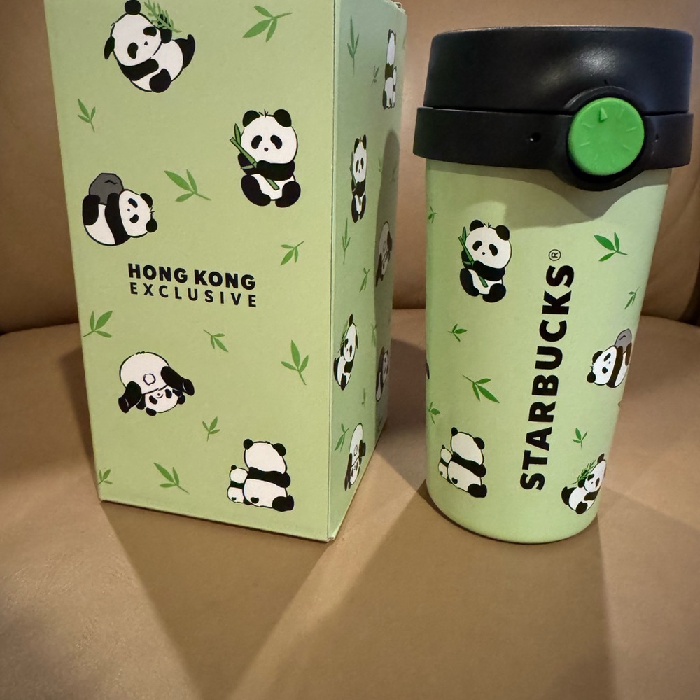 Starbucks Panda Travel Tumbler - Light Green & Black
